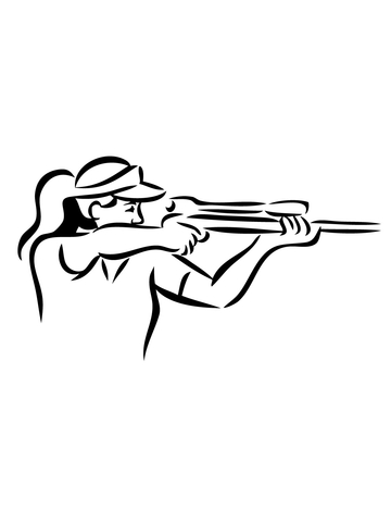 Shooting Sniper Rifle Coloring Page